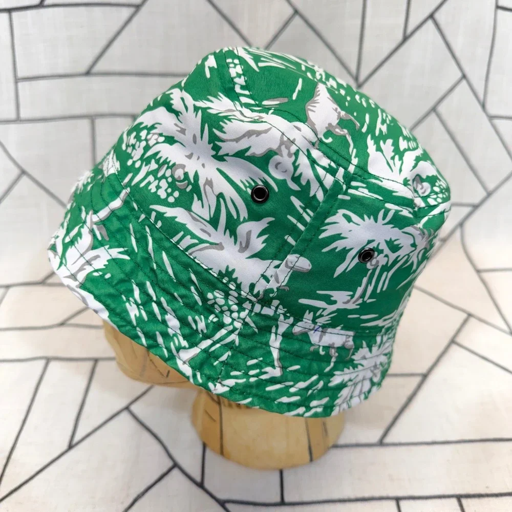 Hanna Andersson Reversible Bucket Hat Small Blue Green‎ Banana Dinosaur Print